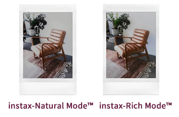 チェキプリントの風合いを選べる2つのモードを搭載