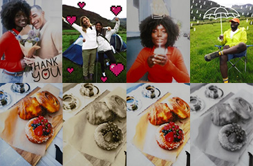 多彩なフレームとフィルター