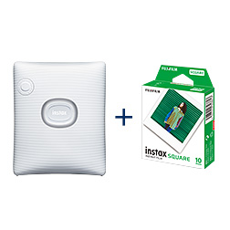 スマートフォン用プリンター “チェキ” INSTAX SQUARE Link アッシュホワイト+チェキスクエア用フィルム1パック